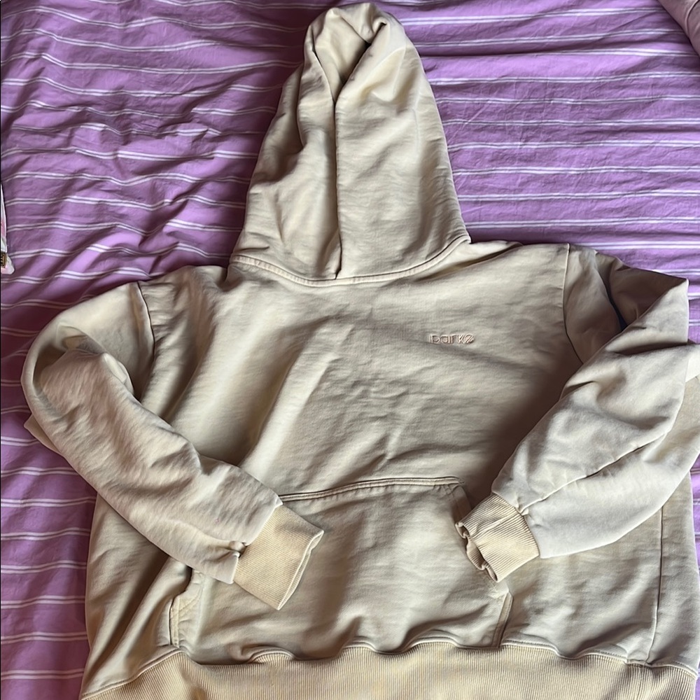 Parke limited edition butter yellow hoodie in L/XL